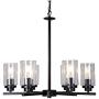 Doowin Chandelier Dining Room Lighting Fixtures Hanging, 6 Light Modern Chandelier Light Fixture Ceiling Light Dining Room Lights Black Finished with Clear Glass Lampshade for Entryway Foyer Kitchen