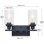 Banato Lighting Black Bathroom Vanity Light 2-Light Indoor Industrial Wall Light Fixtures with Clear Glass Shade for Bedroom Powder Room Living Room