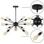 Sputnik Chandeliers 12 Lights Black Modern Pendant Light Fixtures Ceiling Hanging Light for Bedroom Dining Room Kitchen Island Living Room