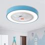 BAYCHEER Acrylic Circle Semi Flush Mount Lighting LED Ceiling Fan Lamp with Remote Control 3 Light Color Changeable Enclosed Fandelier Lamp for Living Room Kitchen Kids Room Hall,Blue BAYCHEER Acrylic Circle Semi Flush Mount Lighting LED Ceiling Fan Lamp with Remote Control 3 Light Color Changeable Enclosed Fandelier Lamp for Living Room Kitchen Kids Room Hall,Blue