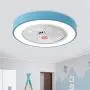 BAYCHEER Acrylic Circle Semi Flush Mount Lighting LED Ceiling Fan Lamp with Remote Control 3 Light Color Changeable Enclosed Fandelier Lamp for Living Room Kitchen Kids Room Hall,Blue