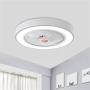 BAYCHEER Acrylic Circle Semi Flush Mount Lighting LED Ceiling Fan Lamp with Remote Control 3 Light Color Changeable Enclosed Fandelier Lamp for Living Room Kitchen Kids Room Hall,White