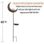Homeimpro Garden Solar Lights Pathway Outdoor Moon Crackle Glass Globe Stake Metal Lights,Waterproof Warm White LED for Lawn,Patio or Courtyard (Bronze)