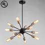 TZOE Sputnik Chandelier Mid Century Modern Pendant 12 Light Rustic Ceiling Light Bronze and Black Living Room Lighting Dining Room Lights UL Listed