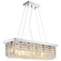 SILJOY Modern K9 Crystal Pendant Chandelier Lighting Rectangular Ceiling Light Fixture for Dining Room Kitchen Island L31.5'' x W9.9'' x H8.9''