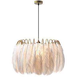 Modo Lighting White Feather Pendant Light 1 Light Modern Decor Chandelier Hanging Lights (17'')