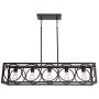 TODOLUZ Farmhouse 5-Light Rectangle Chandelier in Oil Rubbed Bronze Linear Pendant Light Fixture for Dining Room Kitchen Island