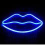 JYWJ Lip Blue Neon Sign,USB or 3-AA Battery Powered Neon Light,LED Lights Table Decoration,Girls Boy Bedroom Wall Decoration,Kids Birthday Gift,Wedding Party Supplies Business Gifts Neon Signs