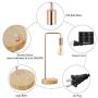 Rose Gold Table Lamp - Industrial Nightstand Lamp, Modern Desk Lamp with Wood Base for Bedroom Living Room Guest Room Coffee Table Dressers