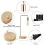 Rose Gold Table Lamp - Industrial Nightstand Lamp, Modern Desk Lamp with Wood Base for Bedroom Living Room Guest Room Coffee Table Dressers
