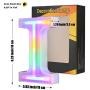 WARMTHOU Neon Letter Lights 26 Alphabet Letter Bar Sign Letter Signs for Wedding Christmas Birthday Partty Supplies,USB/Battery Powered Light Up Letters for Home Decoration-Colourful I