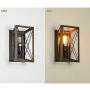 XIPUDA Industrial Wall Sconce Farmhouse Wall Lamp Flush Mount Wall Light Fixture Modern Metal Light for Hallway Foyer Bedroom Dining House(Walnut)
