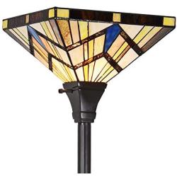 Tiffany Floor Lamp, Capulina Handcrafted Tiffany Style Torchiere Floor Lamp, Tiffany Style Floor Light, Stained Glass Floor Lamp, Floor Lamp Tiffany (Tall: 70 x W14.2 inches)