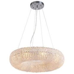 SILJOY Modern Luxury Crystal Chandeliers Halo Pendant Ceiling Light Fixture for Bedroom Kitchen Island Dining Room Living Room D24” x H 5”