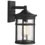 Emliviar Outdoor Wall Light Fixture, Exterior Wall Sconce Lantern, Black Finish with Seeded Glass, 2085B3 BK