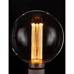 Vintage Round LED Light Bulb, Globe Clear Glass Bulb, Dimmable 3.5W Harwez RN G125/G40, 2200K Warm Lighting, E26 Medium Base, Decorate Restaurant Coffee Shop Kitchen