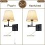 Swing Arm Wall Lamp Plug-in Cord Industrial Wall Sconce with On/Off Switch Wall Lights Fixtures 2-Lights