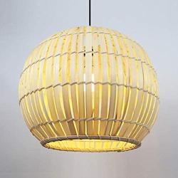 LITFAD Beige Globe Hanging Lamp Pastoral Single Light Rattan Pendant Light Decorative Ceiling Hanging Light for Dining Room Restaurant Hallway Corridor - 12'' (30 cm)