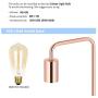 Rose Gold Table Lamp - Edison Bedside Lamps for Reading, Nightstand, Dressers - Small Metal Desk Lamp for Dorm Room, Bedroom