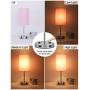 Touch Control Bedside Table Desk Lamp, Acaxin Small End Nighstand Lamps for Bedroom/livingroom - 3-Way Dimmable & 2 USB Charging Ports & 2 -Pins Outlets for Phones and laptops (LED Bulb Included)