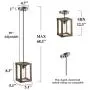 GEPOW Farmhouse Pendant Lighting, Rustic Wood Hanging Fixture for Kitchen Island, Dining Room, Bedroom, Foyer and Hallway