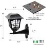 Maggift 4 Pack Solar Wall Lantern Outdoor Wall Sconce 15 Lumens Solar Outdoor Christmas Led Light Fixture with Wall Mount Kit