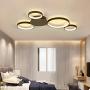 LightInTheBox Dimmable with Remote Control LED 4 Ring Ceiling Lighting Fixture Flush Mount Circular Round Chandeliers Lamp for Dining Room, Bedroom 4900LM 3000-6000K (Dimmable with Remote Control)