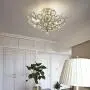 Modern Light Fixtures Ceiling 3-Lights Silver Crystal Flush Mount Ceiling Light for Hallway, Bedroom, Living Room, Kitchen, Dining Room, W16.5''¡ÁH9.4''