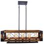 KOSTOMO Wood Kitchen Island Lighting Farmhouse Pendant Dining Room Chandelier Hanging Fixture Ceiling Light 5 E26 Lights
