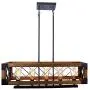 KOSTOMO Wood Kitchen Island Lighting Farmhouse Pendant Dining Room Chandelier Hanging Fixture Ceiling Light 5 E26 Lights