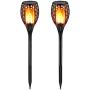TomCare Solar Lights Upgraded, Waterproof Flickering Flames Torches Lights Outdoor Solar Spotlights Landscape Decoration Lighting Dusk to Dawn Auto On/Off Security Torch Light for Patio Driveway (2)