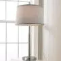 Oneach Modern Table Lamp for Living Room Nightstand & Side 28.75“ Table Lamp with Drum Shade Bedside Light for Bedroom Study Office (Silver)