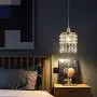 Linour Pendant Light Fixtures Crystal Chandelier Modern Ceiling Light Chrome Finish Crystal Pendant lamp for Living Room Bedroom Restaurant Porch, Copper