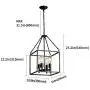 XILICON Foyer Chandelier Black Mid Century Industrial Pendant Lighting 4 Lights Vintage Ceiling Light Fixture for Entryway Dining Room Lights