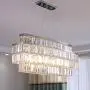 Moooni Modern Oval Rectangular Crystal Chandelier Ceiling Lighting Hanging Pendant Light Fixture for Dining Room Living Room L31.5'' x H12.8''