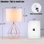 SOTTAE Modern Style Rose Gold Hollowed Out Base Living Room Bedroom Beside Table Lamp, Desk Lamp with White Fabric Shade SOTTAE Modern Style Rose Gold Hollowed Out Base Living Room Bedroom Beside Table Lamp, Desk Lamp with White Fabric Shade
