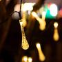 Outdoor Solar String Lights 25.7 Feet 40 Led Water Drop Solar Powered Lights with 8 Modes, Waterproof Fairy Crystal Lights for Patio Garden Yard Tree Wedding Party Decor (Warm White)