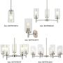 VINLUZ One Light Chandeliers Modern Clear Glass Pendant Lighting Brushed Nickel Dining Room Lighting Fixtures Hanging Contemporary Lamp Semi Flush Mount Ceiling Lights