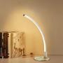 DLLT LED Table Lamp-Modern Table Light for Living Room, Contemporary Small Table Lamps for Bedroom, Curved Bedside Nightstand Light, Minimalist Desk lamp for Office, 6W Warm White, 450LM, Plug in