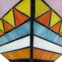 LITFAD Innovative Ceiling Lamp Two Lights Glass Shade with Artful Pattern Tiffany Flush Mount Ceiling Light Pendant Light for Coffee Shop Restaurant Dining Room Hotel