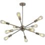 Modern Sputnik Chandelier 10 Light Brushed Nickel Finish Chandelier Mid Century Pendant Lighting Vintage Ceiling Lighting Fixture Kitchen Bathroom Dining Room Bedroom Hallway