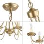 Dining Room Lighting Fixtures Hanging, Modern Gold Light Fixture Hanging for Kitchen Island, Hallway, Bedroom, Living Room, 18.5” in D, Brass