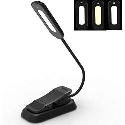 Book Light, PERFECTDAY 12 LED USB Rechargeable Reading Light with 3-Level Brightness for Eye Protection Night Reading Lamp