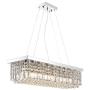 Siljoy Modern Rectangular Crystal Chandeliers Raindrop Rectangle Pendant Ceiling Light Fixture for Kitchen Island Dining Room L40'' x W10''x H10''