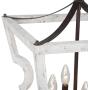 LOG BARN Farmhouse Chandelier Light Fixture Dining Room, 4-Light Wood Lantern Pendant Lighting for Kitchen Island, 16” Dia (Distressed White)