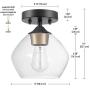 Globe Electric 60333 Harrow Light Semi-Flush Mount, Matte Black with Clear Glass Shade, 9.1''