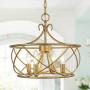 KSANA Antique Gold Chandelier, Modern Drum Light Fixture for Dining & Living Room, Bedroom, Foyer and Kitchen