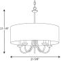 Progress Lighting P4217-20 5-Lt. Chain Hung Fixture Off-White Linen Fabric Shade,Antique Bronze