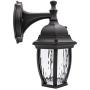 Maxxima LED Outdoor Wall Light, Black w/Clear Water Glass, Photocell Sensor, 580 Lumens, 3000K Warm White, Dusk to Dawn Light Sensor
