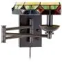 Tiffany Style Swing Arm Wall Lamp Bronze Plug-in Light Fixture Stained Glass for Bedroom Bedside Living Room Reading - Robert Louis Tiffany